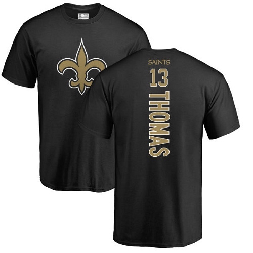 Men New Orleans Saints Black Michael Thomas Backer NFL Football #13 T Shirt